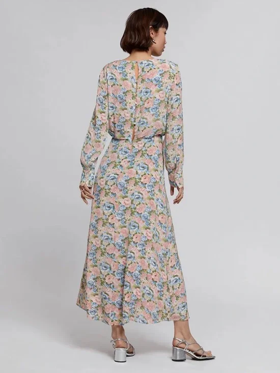 & Other Stories Printed Side Slit Maxi Dress in Pastel Floral - Picture 2 of 5